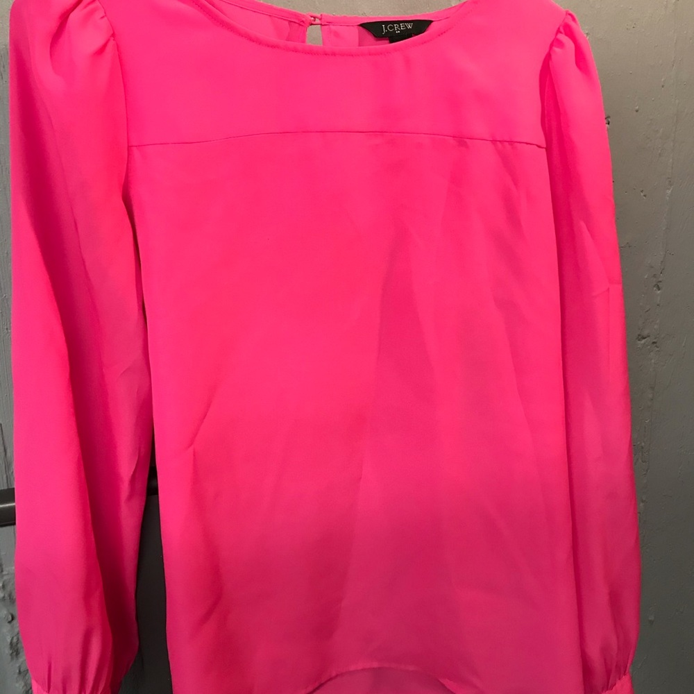 J. Crew Bright Pink Blouse